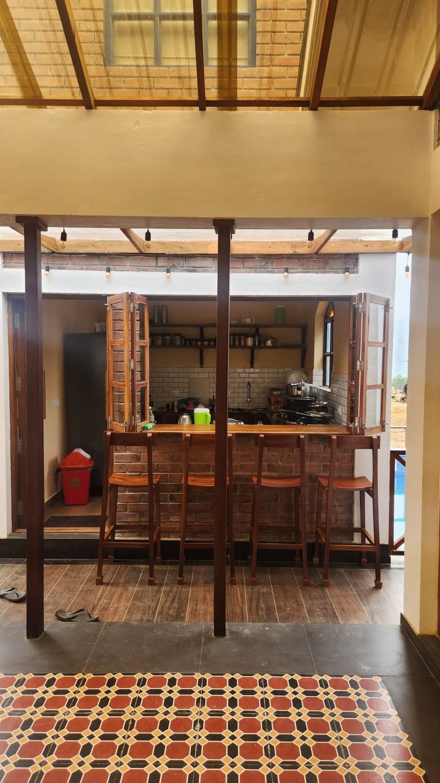 Outdoor rustic kitchen setup